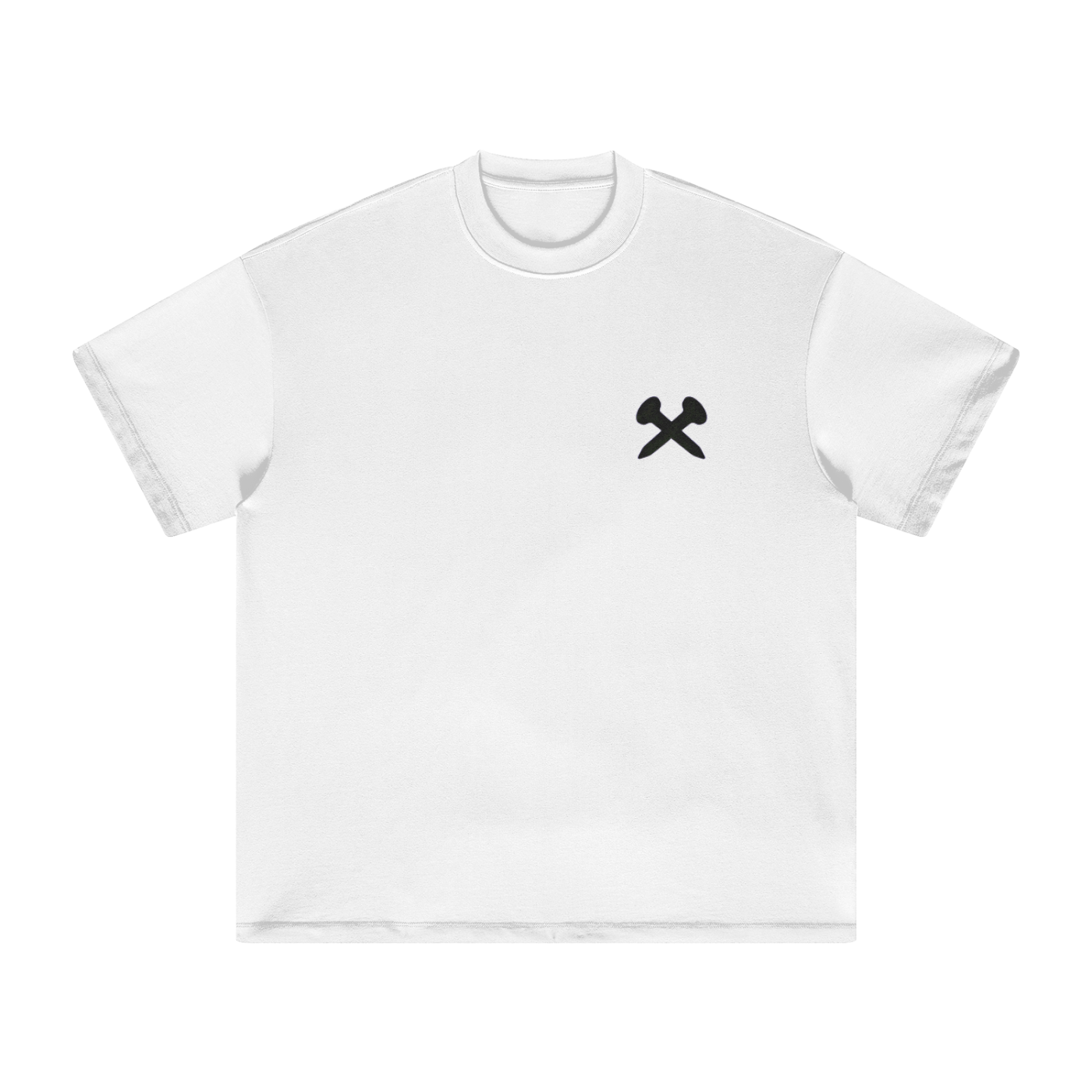 Crossxnails oversized t-shirt in white, 100% organic cotton, relaxed fit, Christian streetwear UK, Ipswich Suffolk brand.