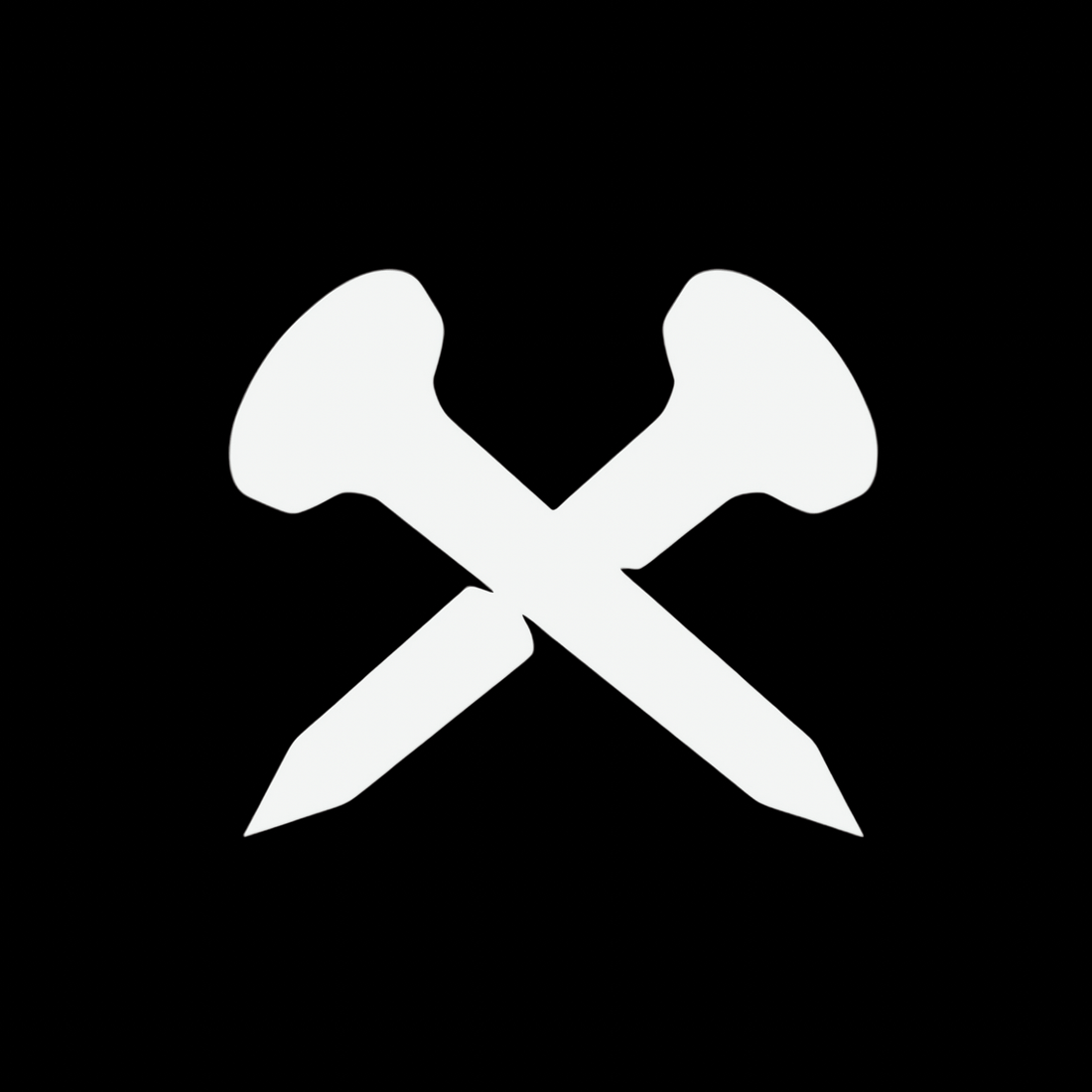 Crossxnails® logo featuring two white nails crossed over a black background, symbolizing the crucifixion and faith-based streetwear identity.