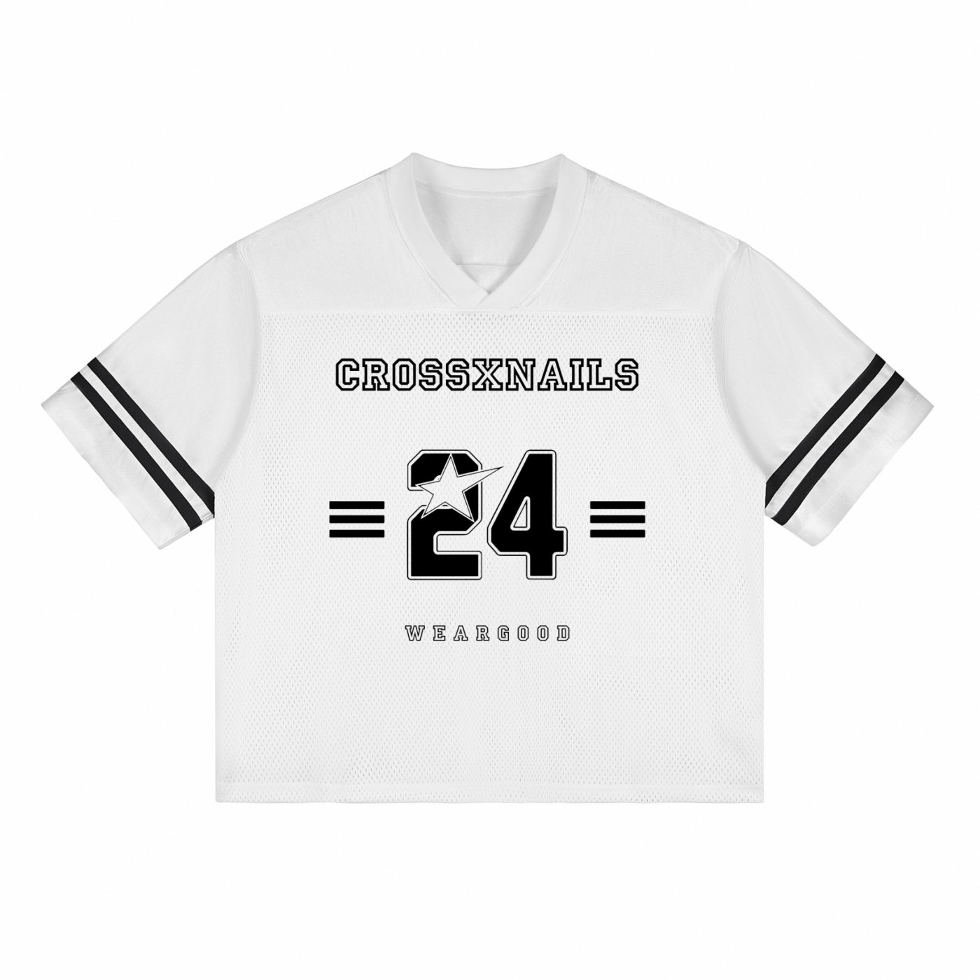 Crossxnails® Jersey Collection – three male models wearing oversized streetwear jerseys in red, white, and black. Urban athletic look inspired by UK street culture, styled for Ipswich and Colchester fashion.