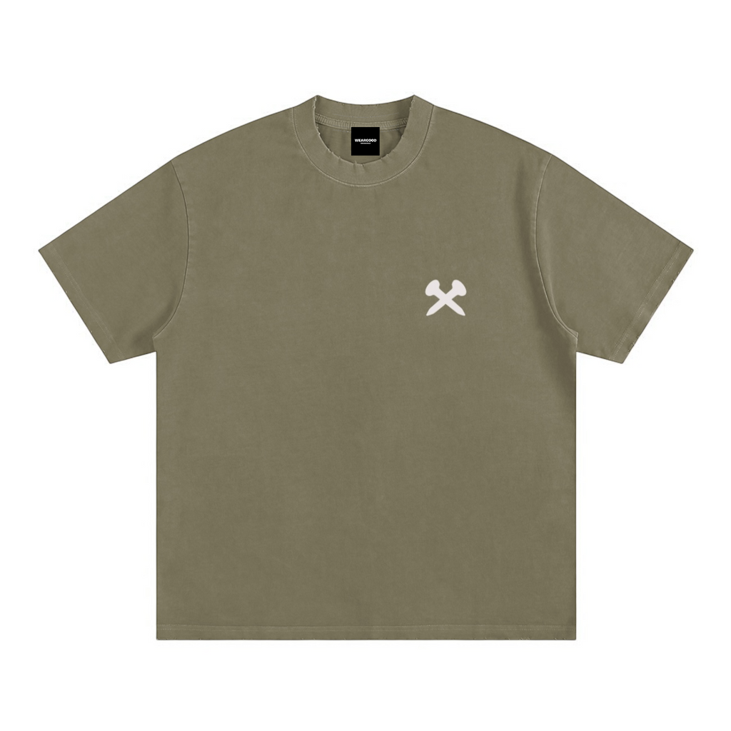 Crossxnails® Heavyweight Washed Oversized T-Shirt, 430gsm organic cotton, premium Christian streetwear UK, relaxed fit, Ipswich design.