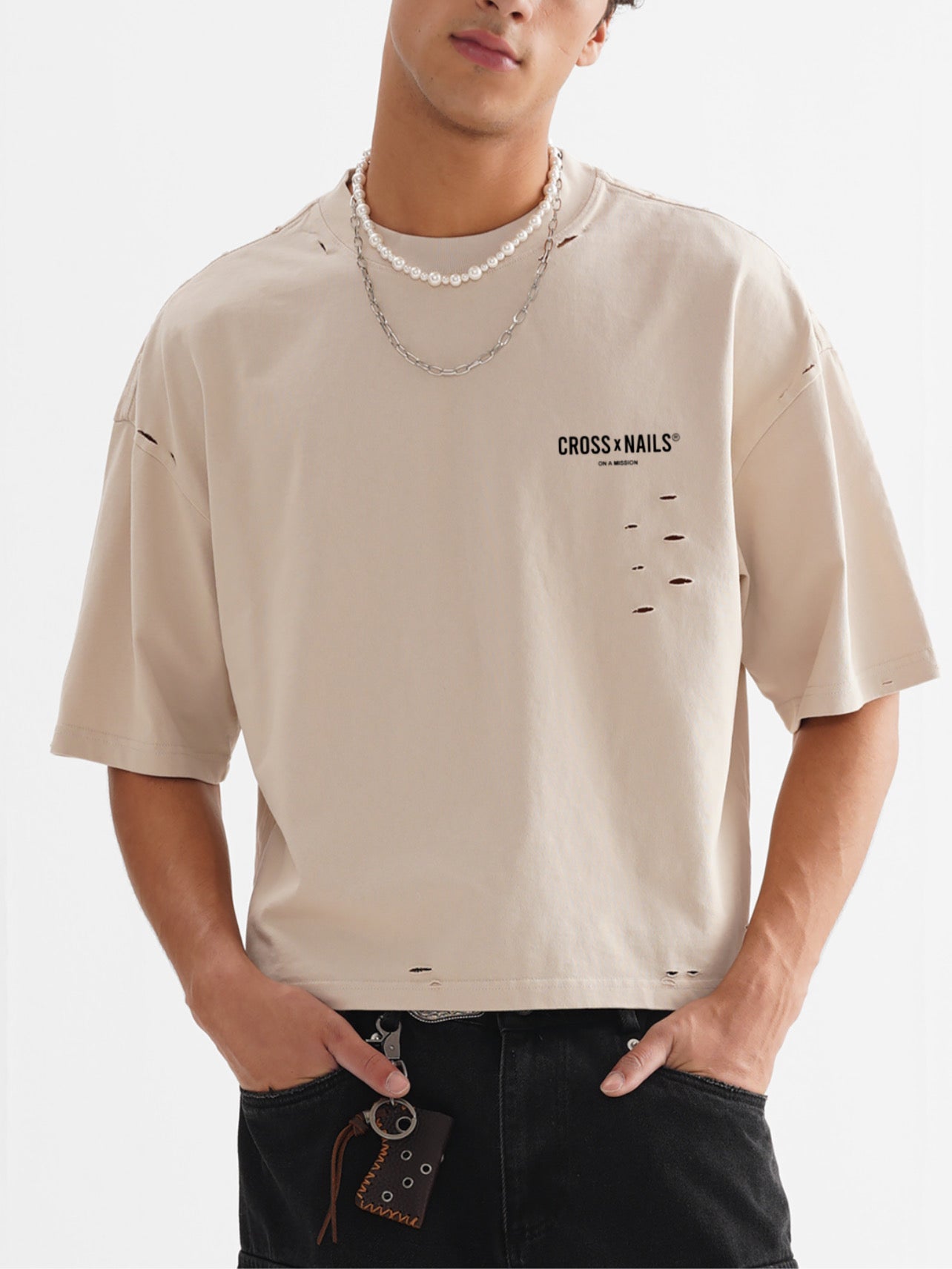 Crossxnails Frayed Boxy Tee