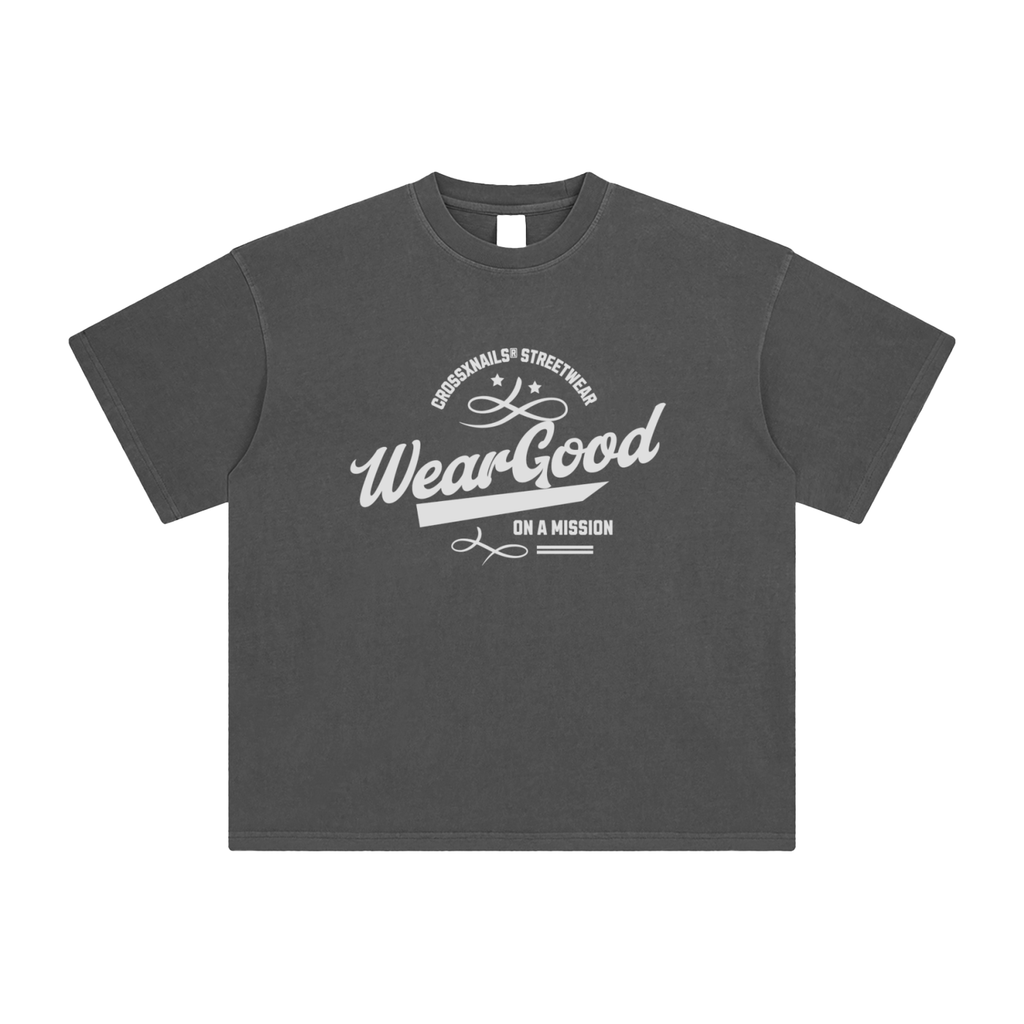Weargood Enzyme Washed Oversized T-Shirt - Crossxnails Weargood