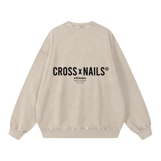 Crossxnails Acid Wash Oversize Sweatshirt - Crossxnails Weargood