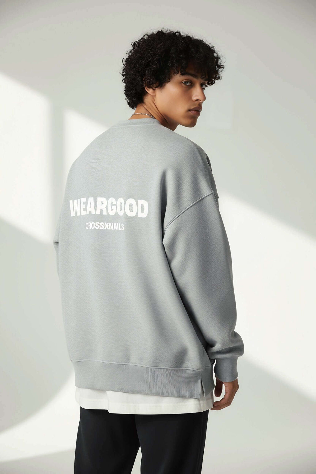 Crossxnails Fleece Side Slit Crewneck by Crossxnails Weargood