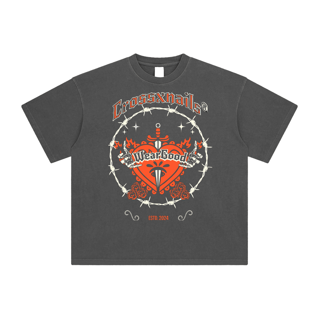 Weargood Enzyme Washed Oversized T-Shirt - Crossxnails Weargood