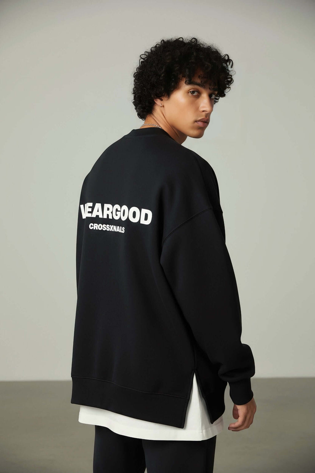 Crossxnails Fleece Side Slit Crewneck by Crossxnails Weargood