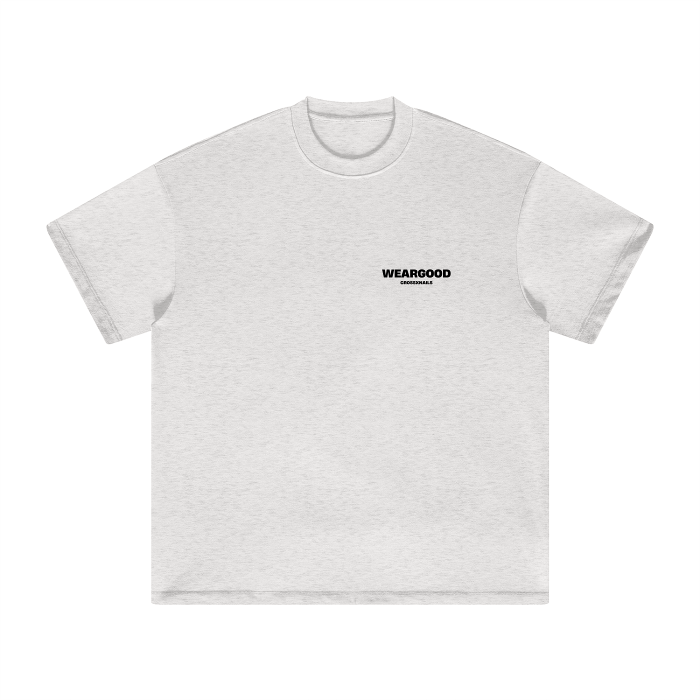 Crossxnails oversized t-shirt in grey, 100% cotton, relaxed fit, from Ipswich UK clothing brand, WEARGOOD.