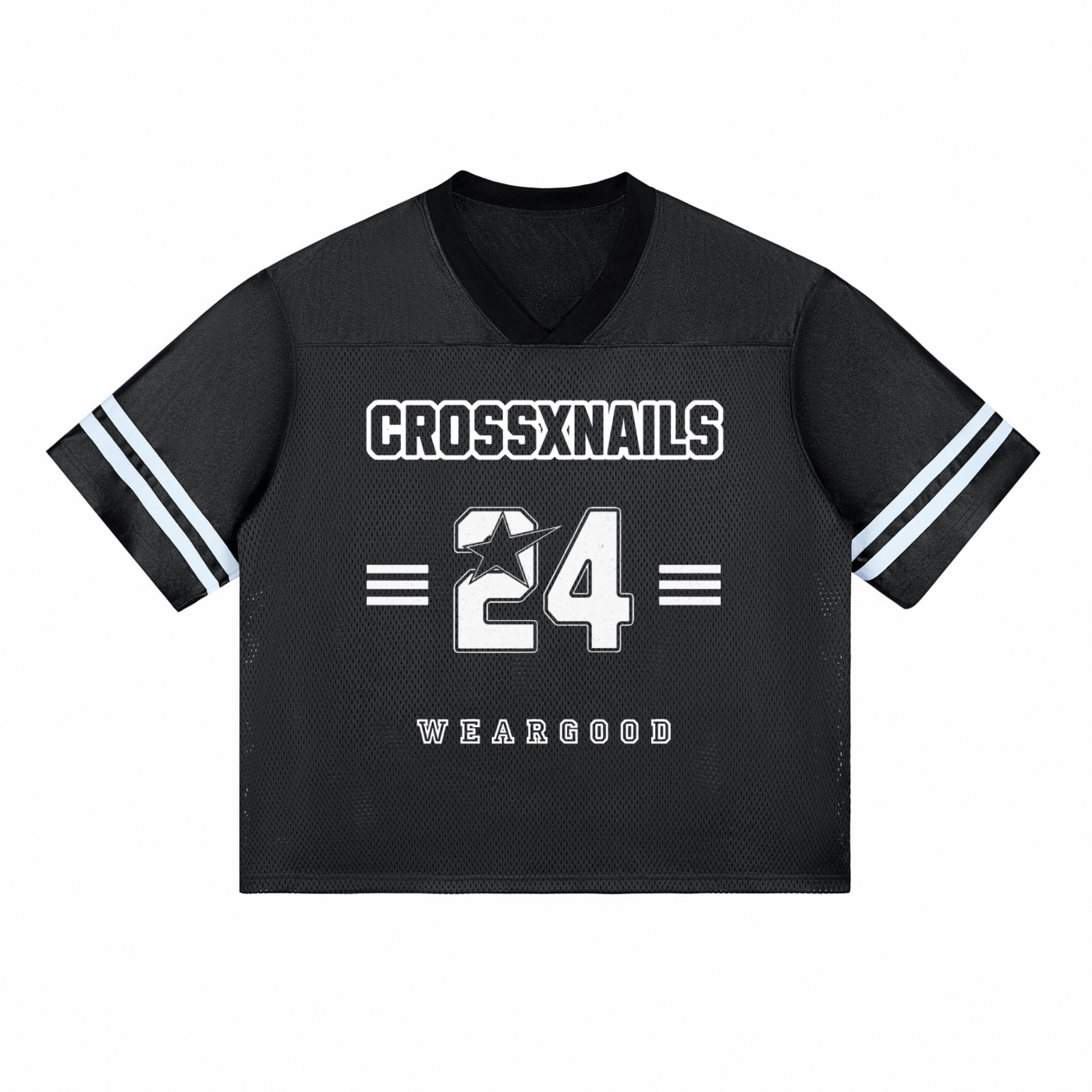 Crossxnails Oversized Boxy Jersey, 240g polyester mesh, unisex sports streetwear, premium Christian clothing, UK streetwear.