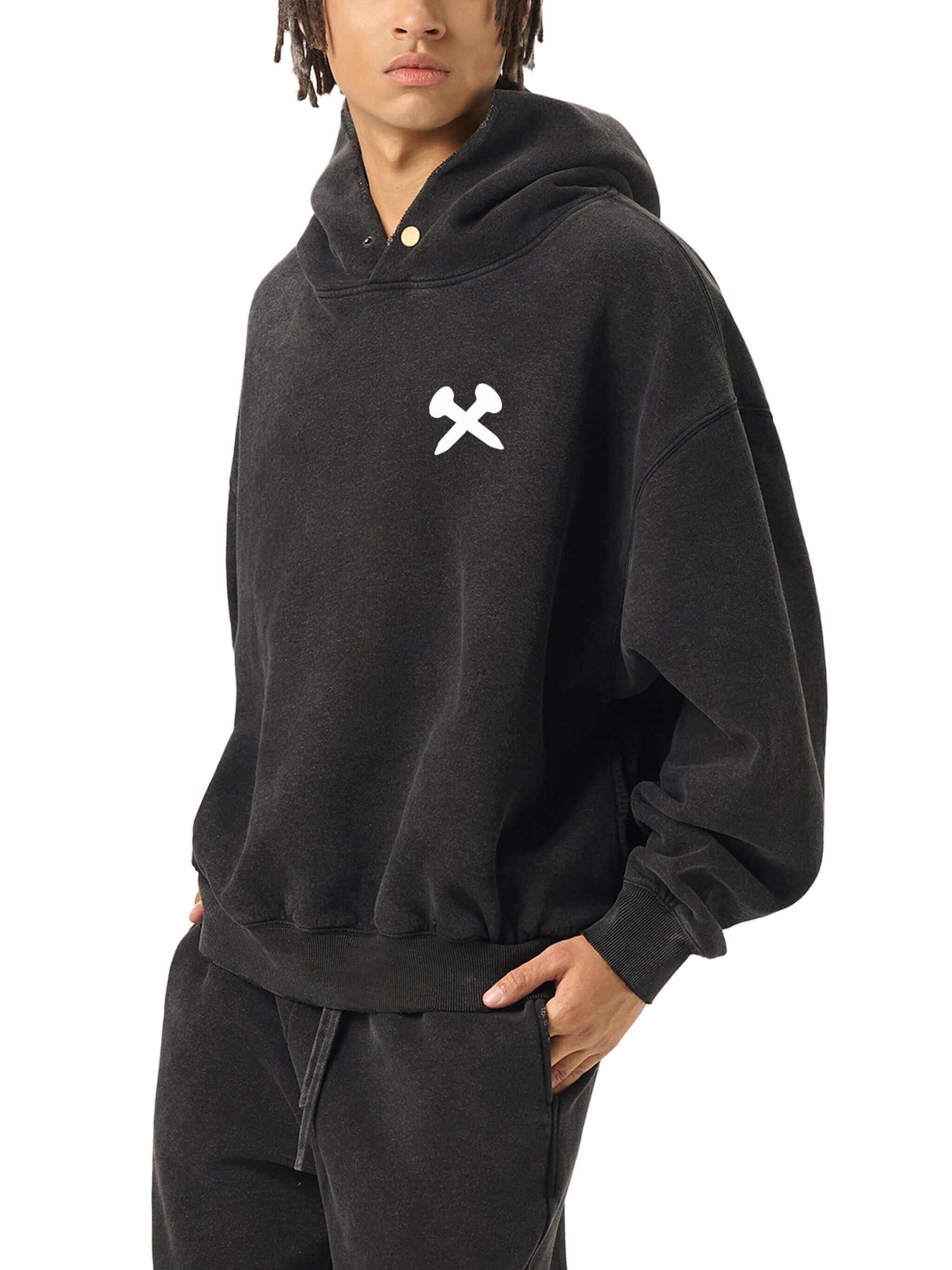 Crossxnails Oversized Washed Hoodie