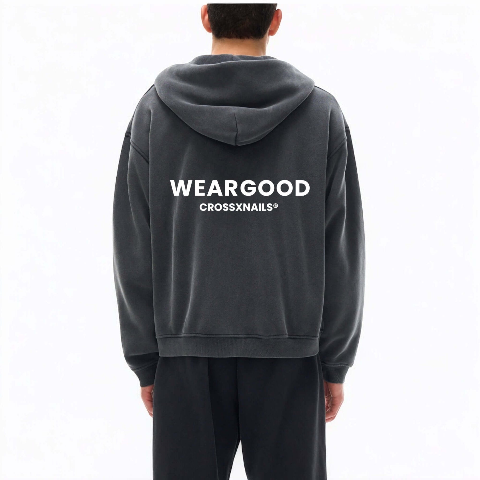 OFF THE CROSS Zip-Up Boxy Hoodie