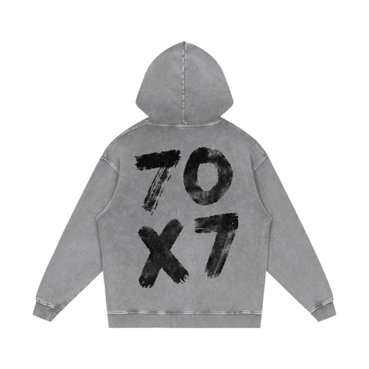 7O7 Acid Wash Oversize Hoodie - Crossxnails Weargood