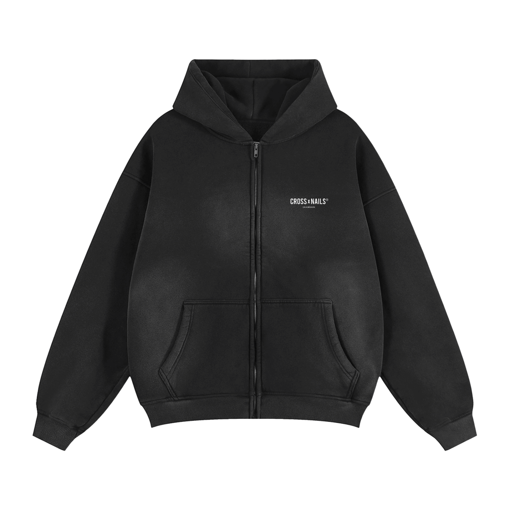 Crossxnails Two-Way Zipper Boxy Hoodie - Crossxnails Weargood
