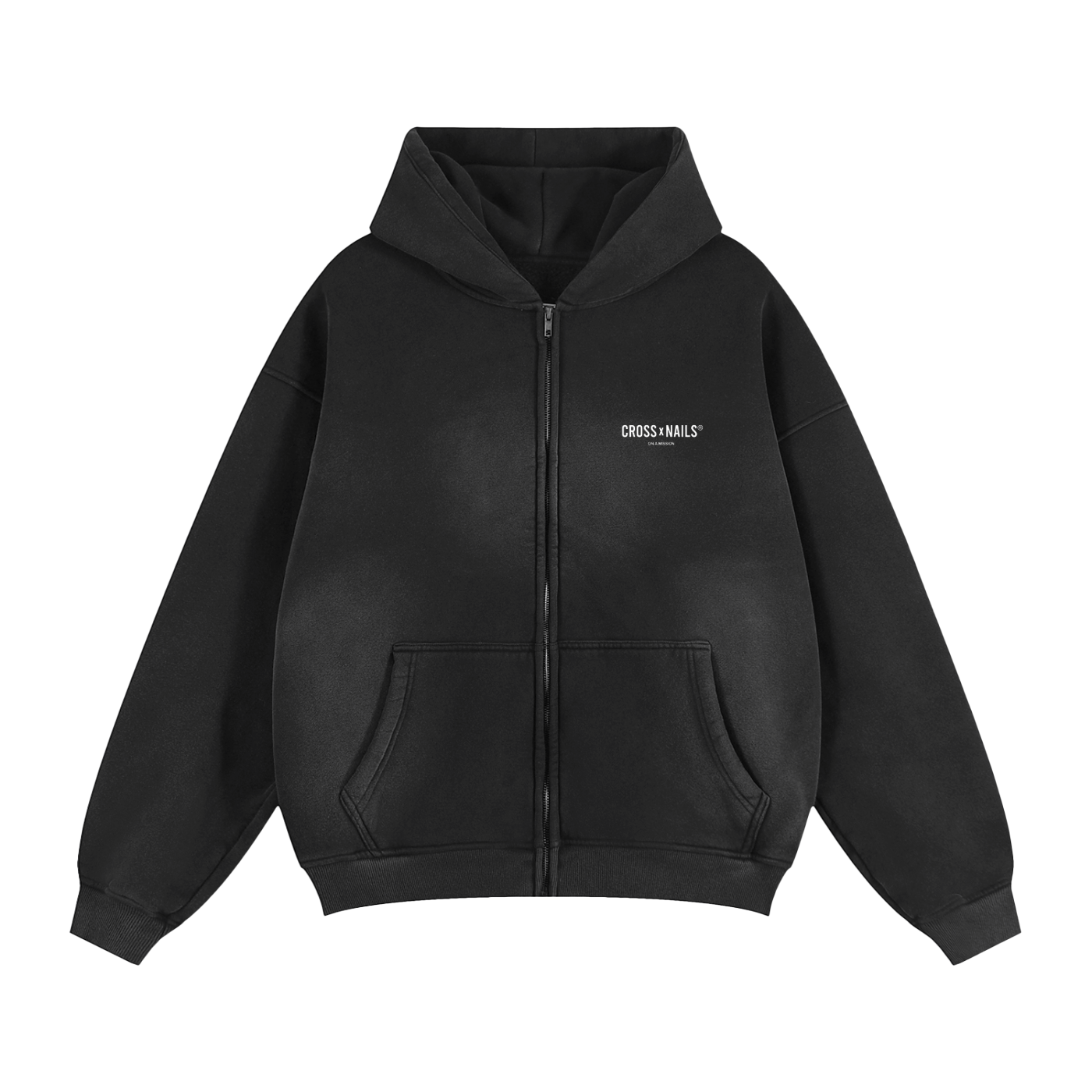 Crossxnails Two-way Zipper Boxy Hoodie - Crossxnails Weargood