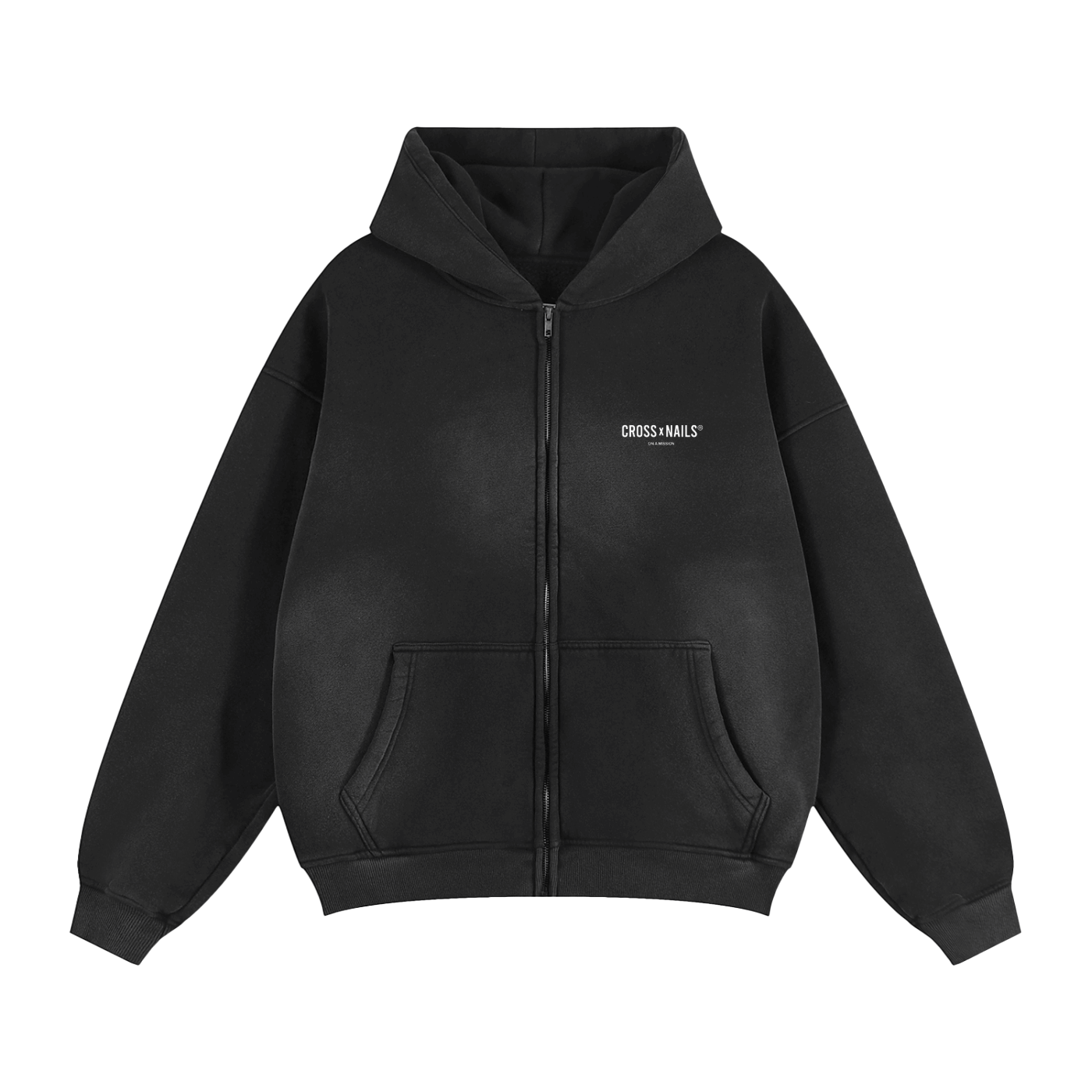 Crossxnails Two-Way Zipper Boxy Hoodie - Crossxnails Weargood