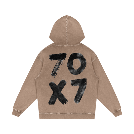 7O7 Acid Wash Oversize Hoodie - Crossxnails Weargood