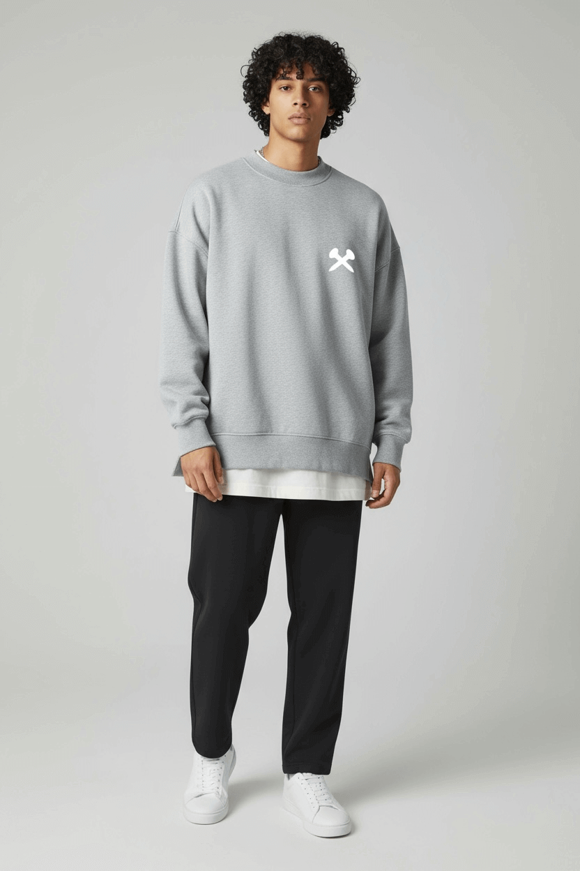 Crossxnails Fleece Side Slit Crewneck by Crossxnails Weargood