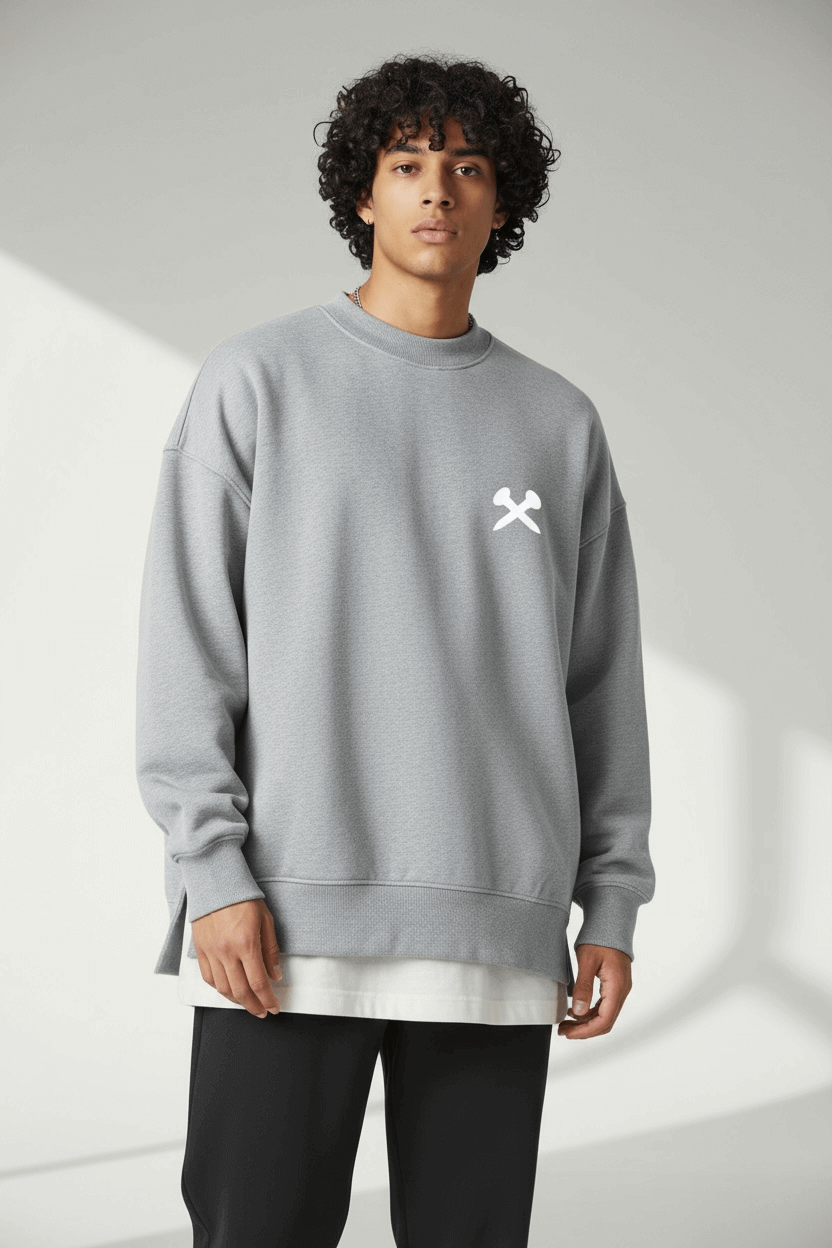 Crossxnails Fleece Side Slit Crewneck by Crossxnails Weargood