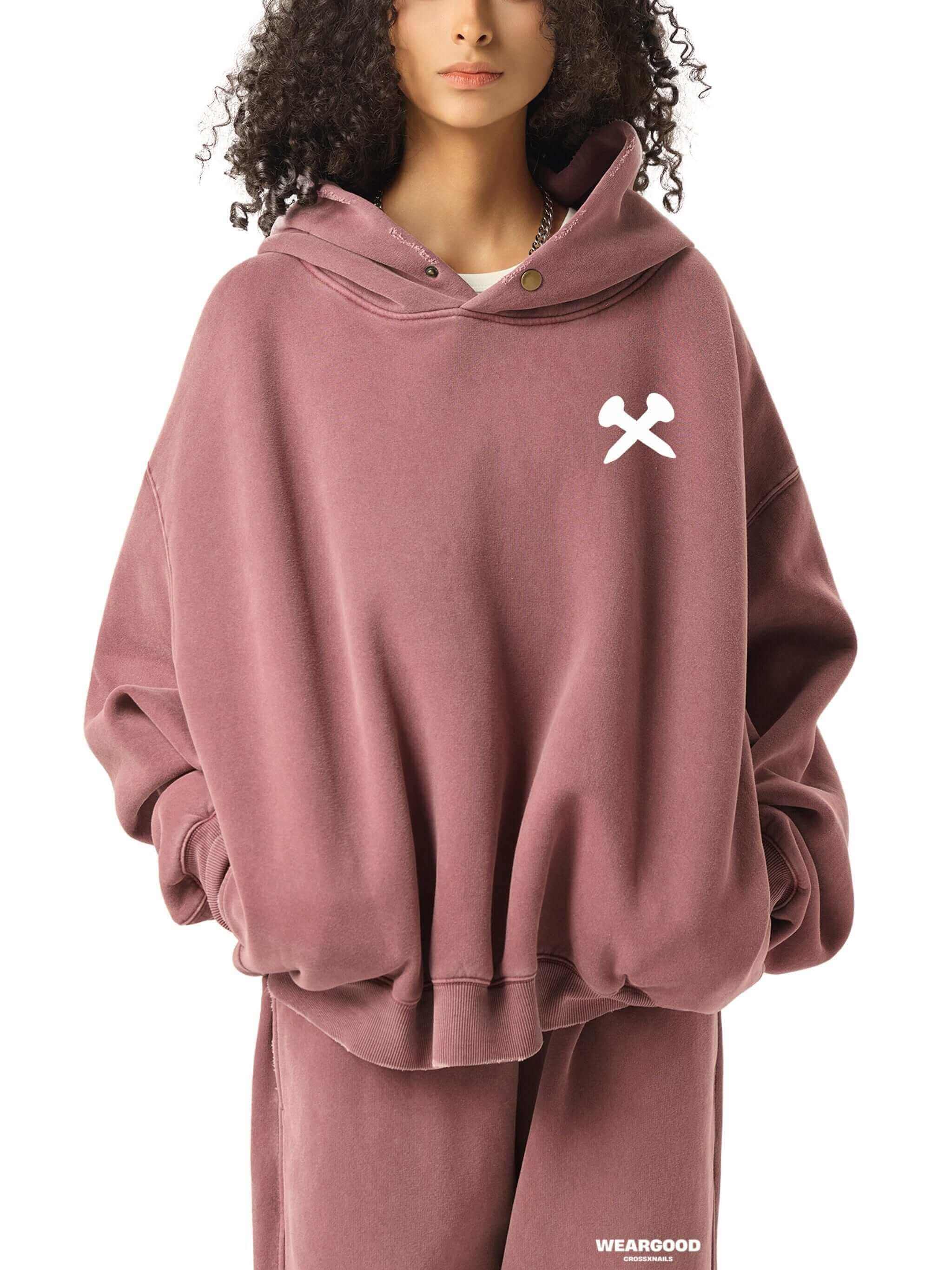 Crossxnails Oversized Washed Hoodie