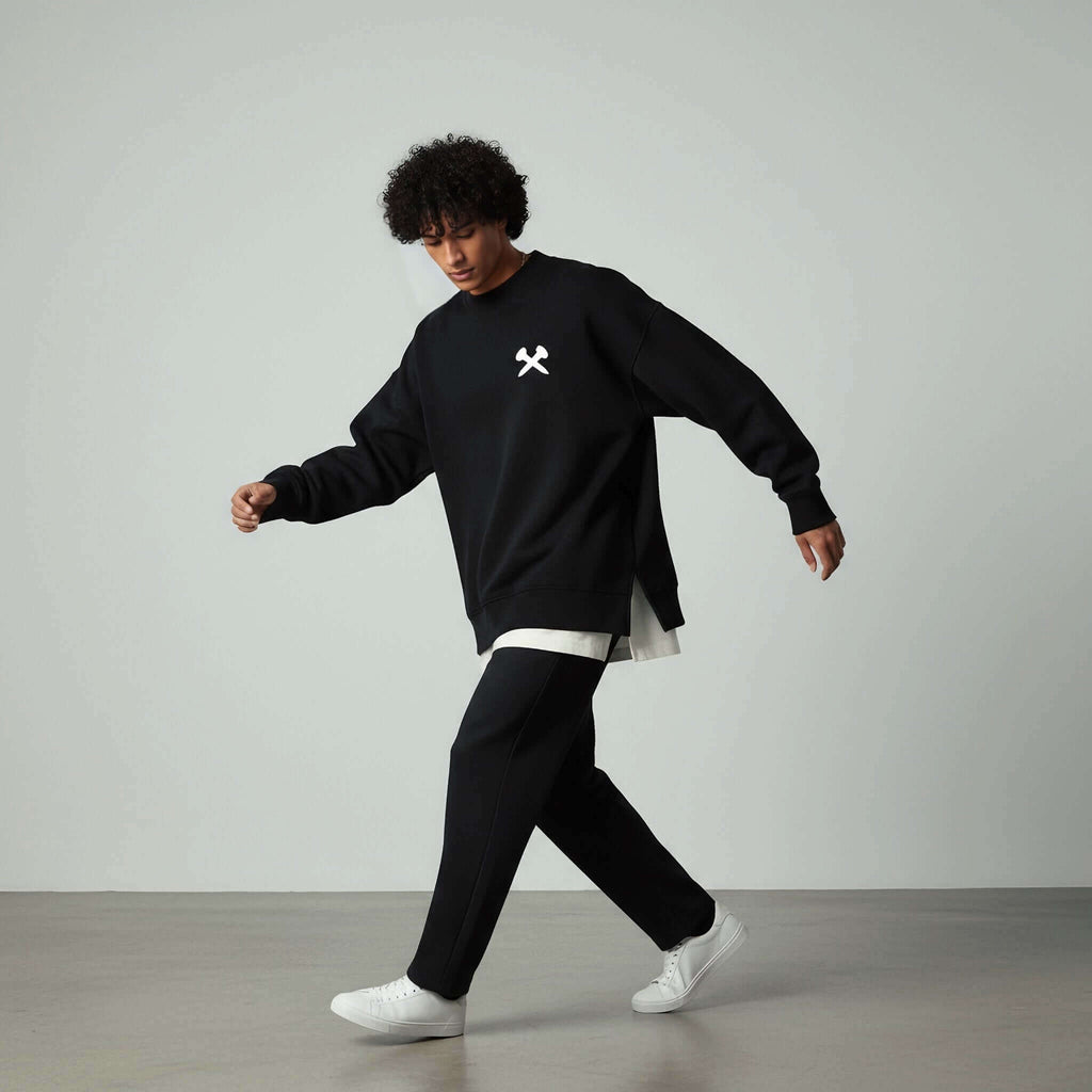 Crossxnails Fleece Side Slit Crewneck by Crossxnails Weargood