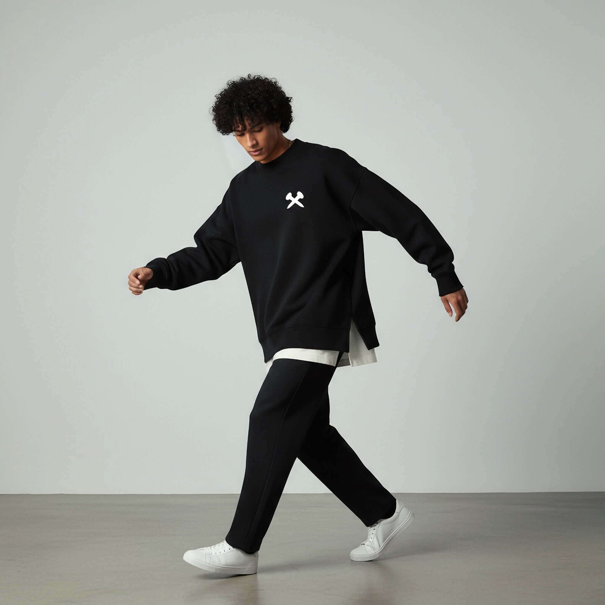 Crossxnails Fleece Side Slit Crewneck by Crossxnails Weargood