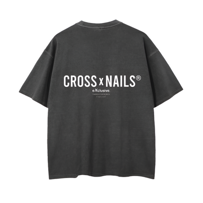 CROSSXNAILS VINTAGE WASH DROP SHOULDER TSHIRT - CROSSXNAILS Weargood  