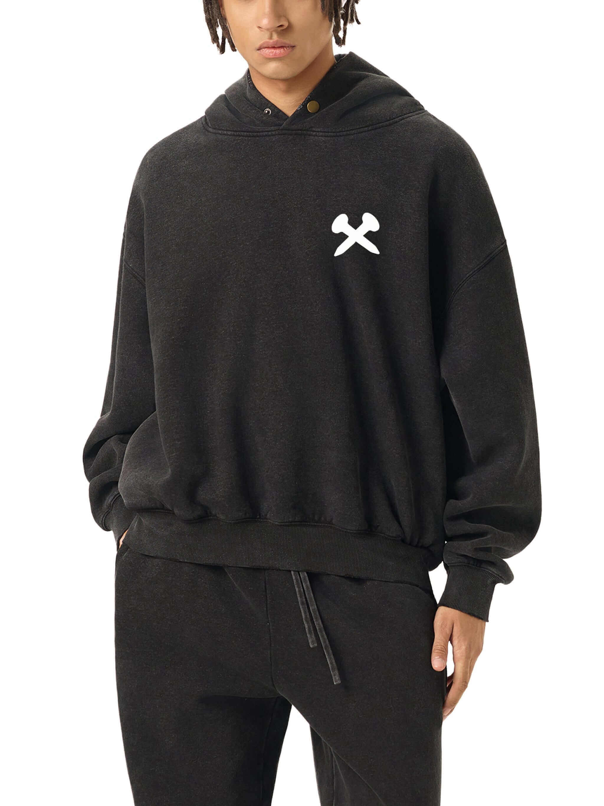 Crossxnails Oversized Washed Hoodie