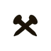 Crossxnails® X logo – two black Roman nails crossed, symbol of Jesus’ crucifixion and redemption, minimalist Christian streetwear icon