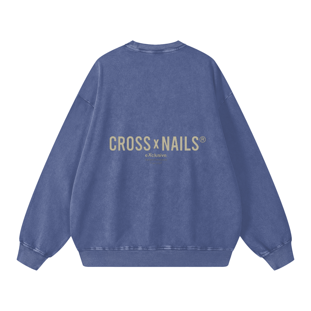 Crossxnails Acid Wash Oversize Sweatshirt - Crossxnails Weargood