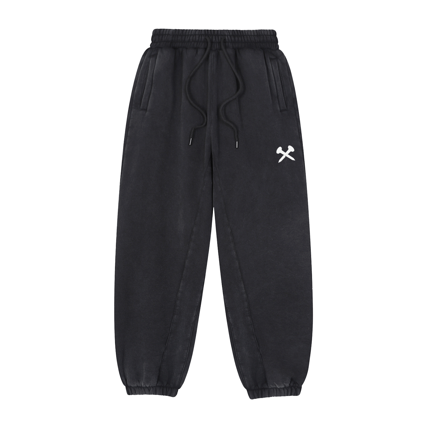 Crossxnails fleeced jogger sweatpants, oversized fit, relaxed style, premium cotton blend, UK streetwear, Ipswich brand.