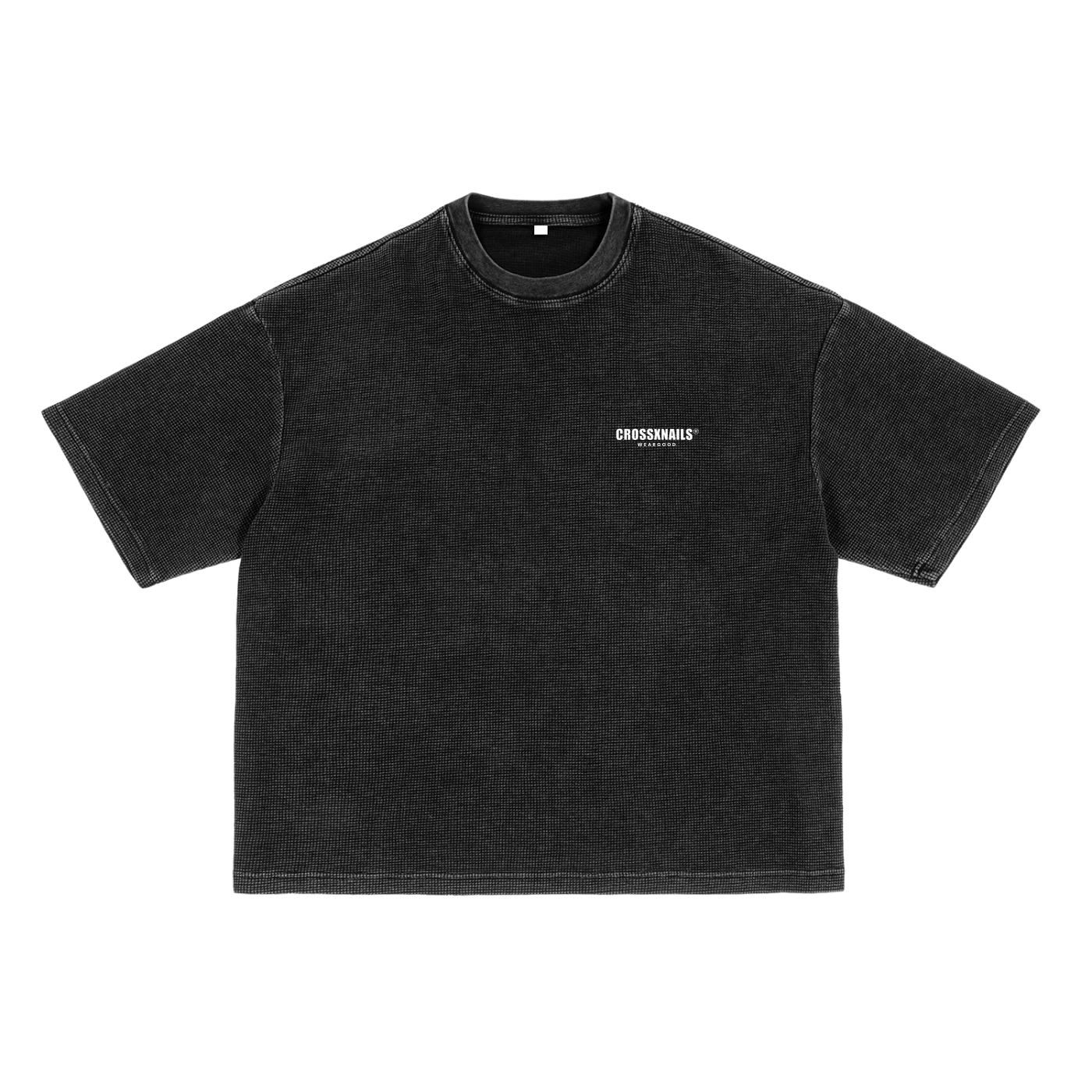 Waffle-Texture Washed Boxy T-Shirt - Crossxnails Weargood