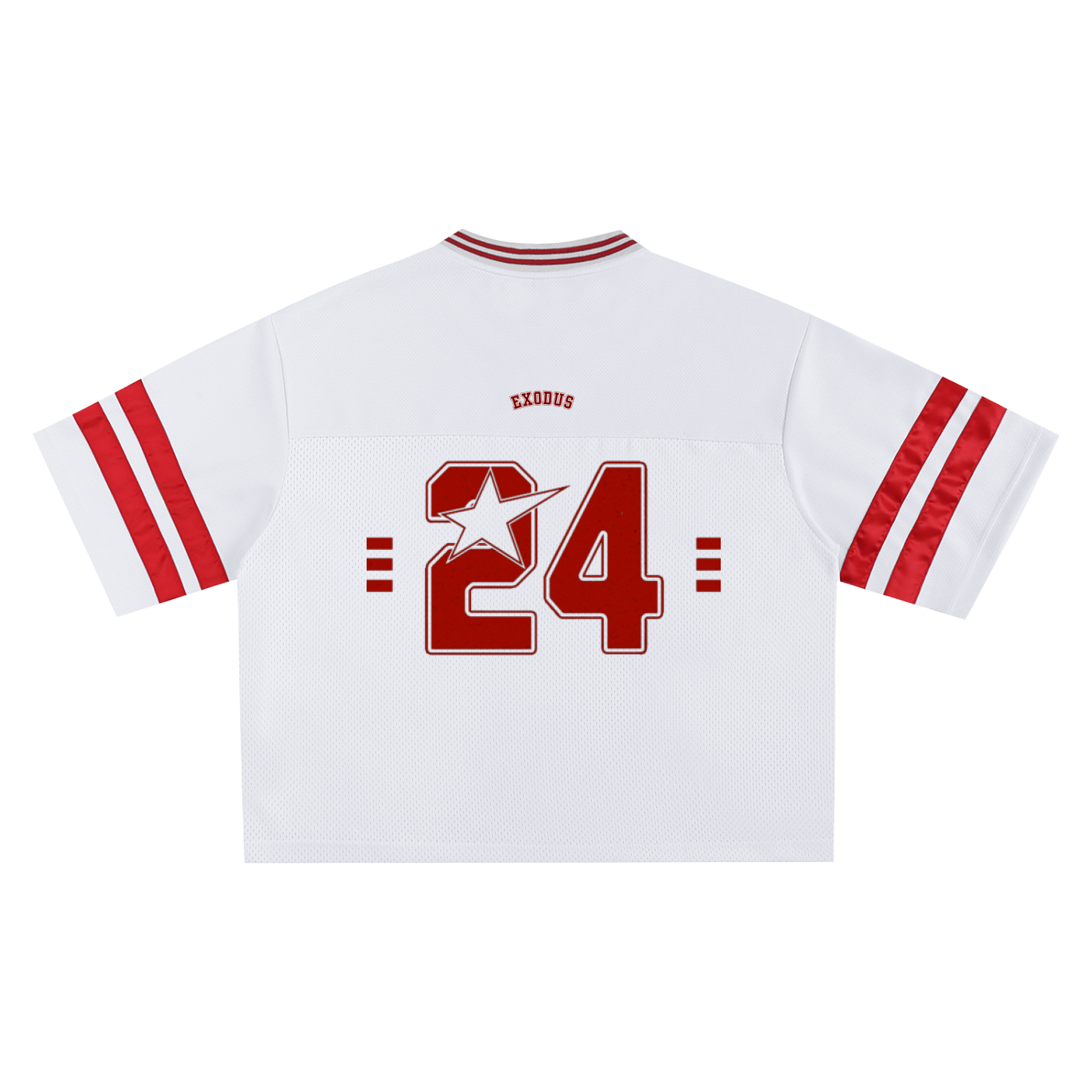 Crossxnails Baseball Boxy Jersey, oversized fit, lightweight mesh, red and white, streetwear design, Ipswich, UK.
