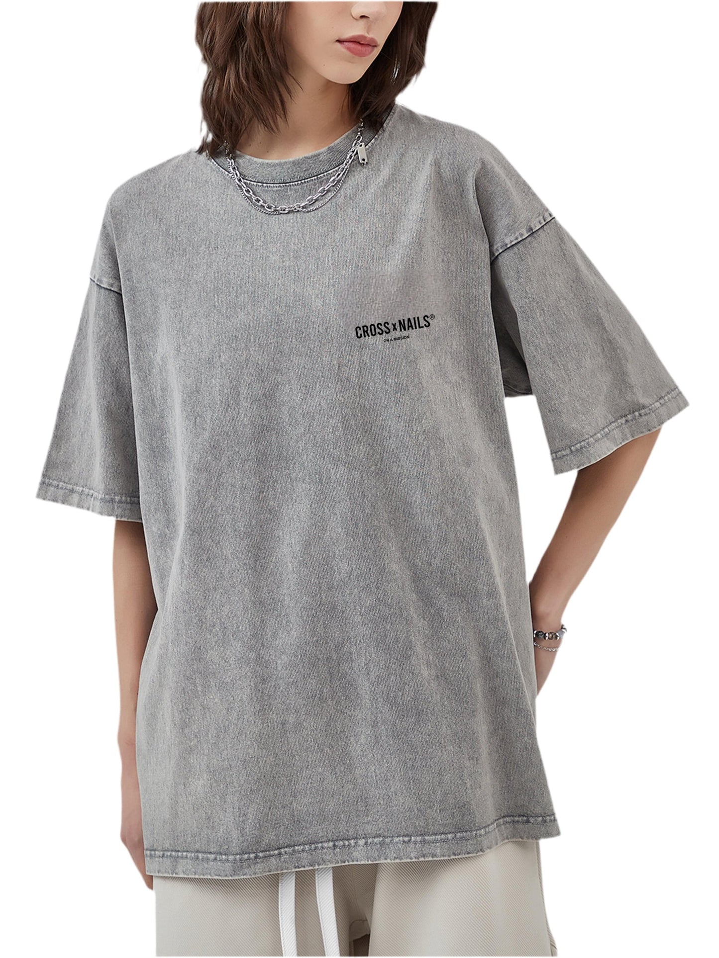 Crossxnails Acid Wash Oversize T-Shirt