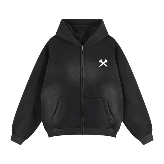 X Zip-Through Boxy Hoodie - Crossxnails Weargood