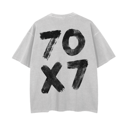 7O7 Vintage Wash Drop Shoulder T-Shirt - Crossxnails Weargood