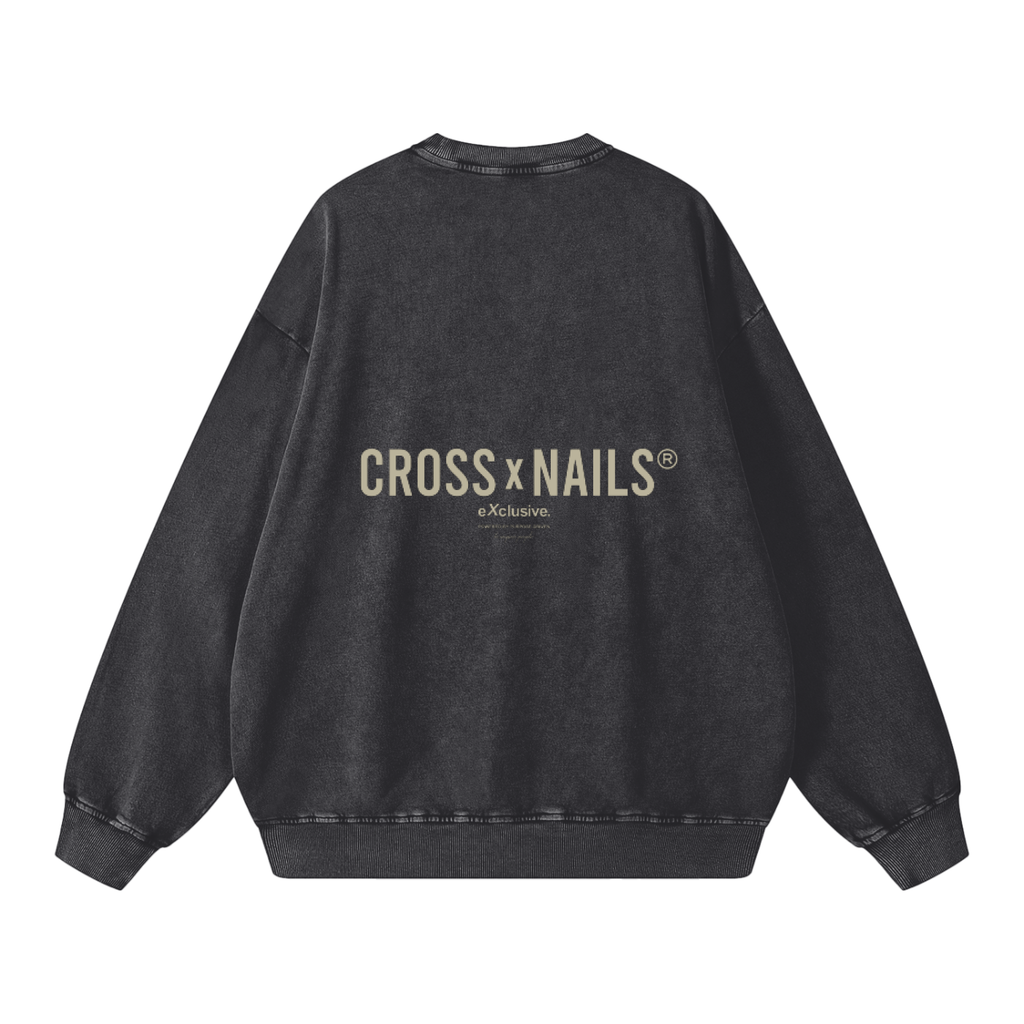 Crossxnails Acid Wash Oversize Sweatshirt - Crossxnails Weargood