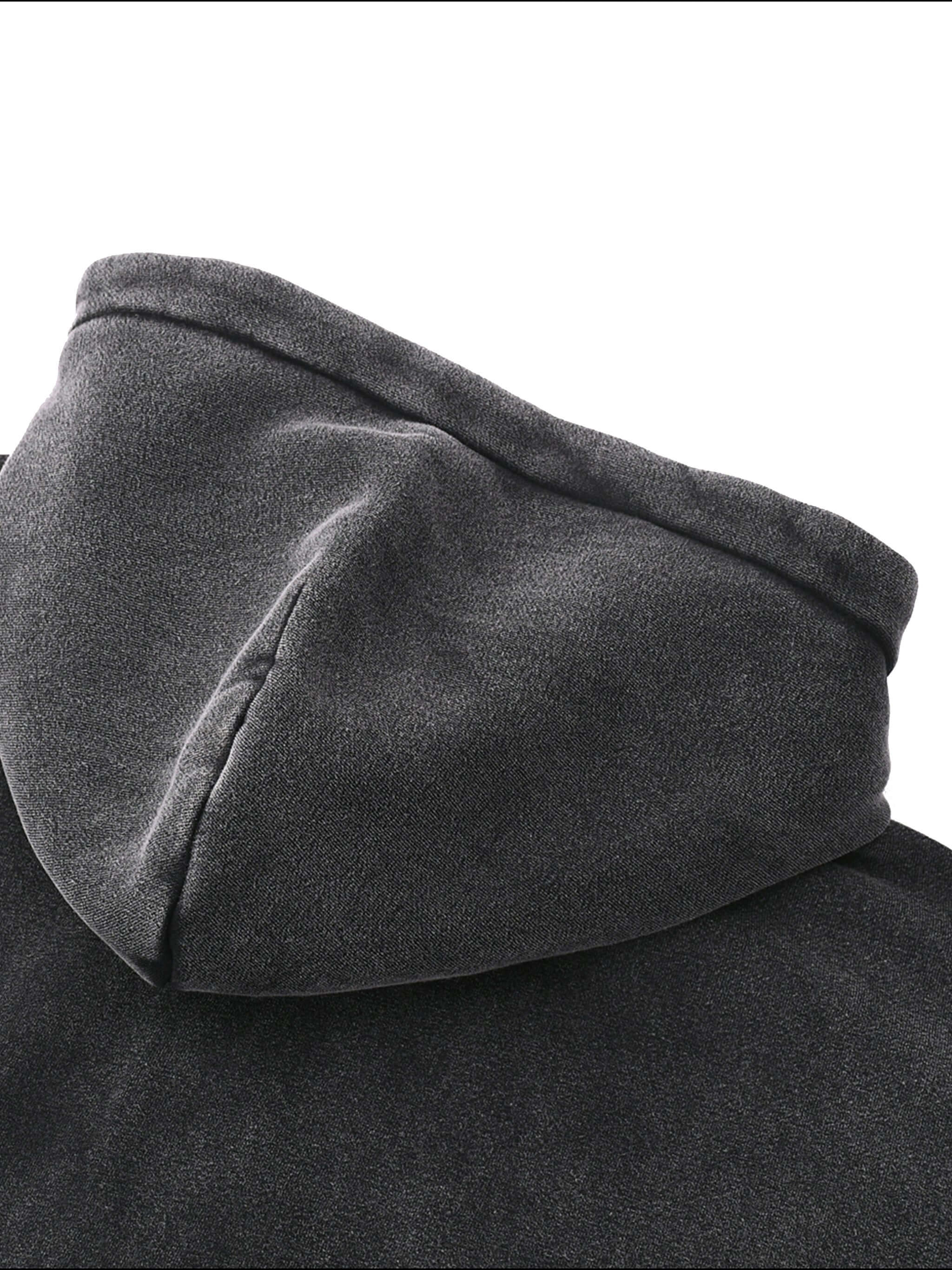 Crossxnails Zip-Up Boxy Hoodie back view, gray organic cotton blend, oversized fit, stylish Christian streetwear, UK brand.