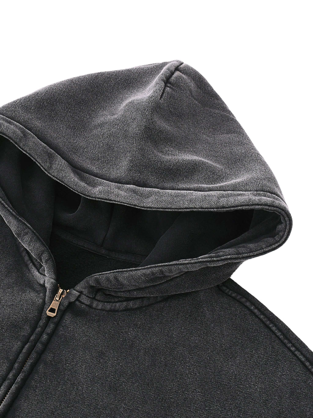 Crossxnails Zip-Up Boxy Hoodie in vintage-washed fleece, oversized fit, part of Ipswich Suffolk clothing brand.