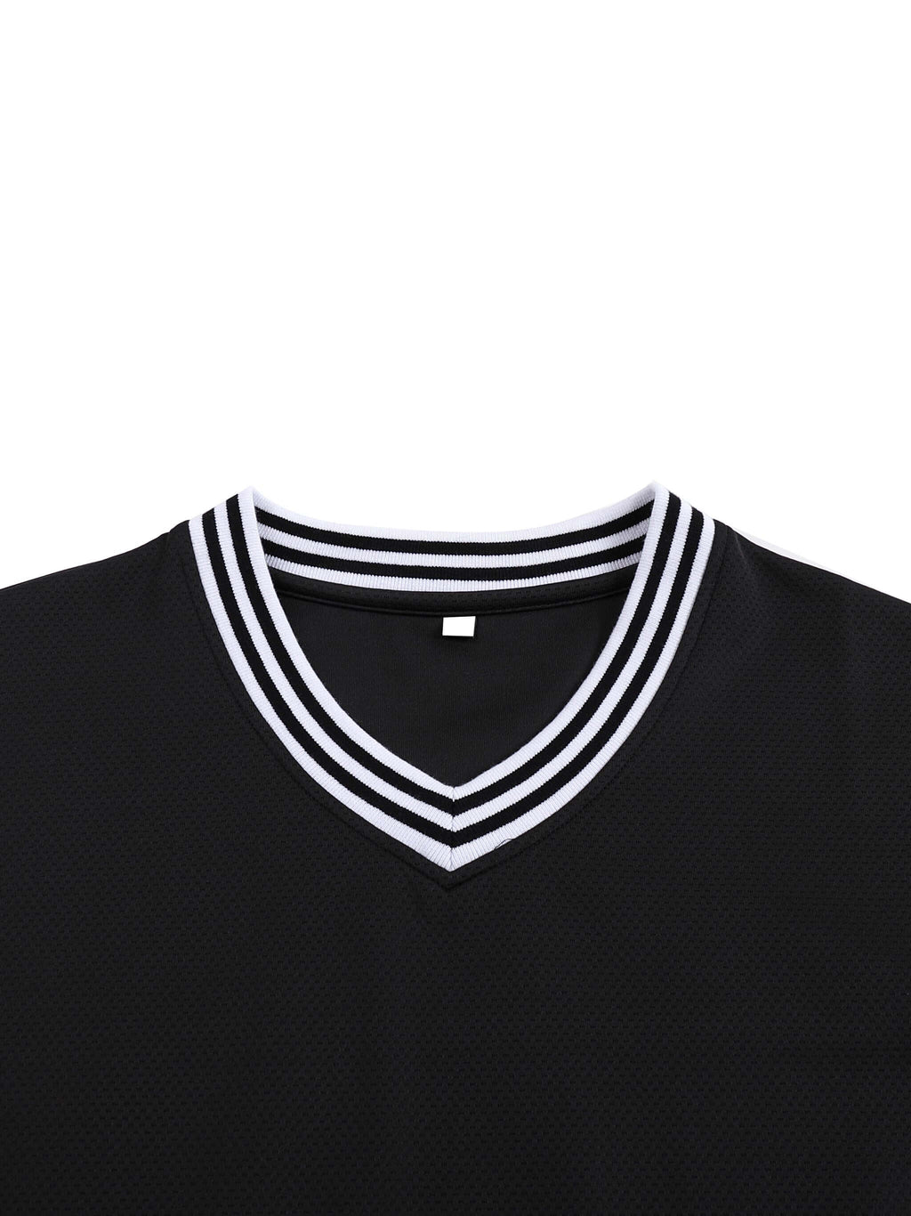 Crossxnails Baseball Boxy Jersey in black, featuring striped collar, breathable mesh design for Christian streetwear in Ipswich UK.
